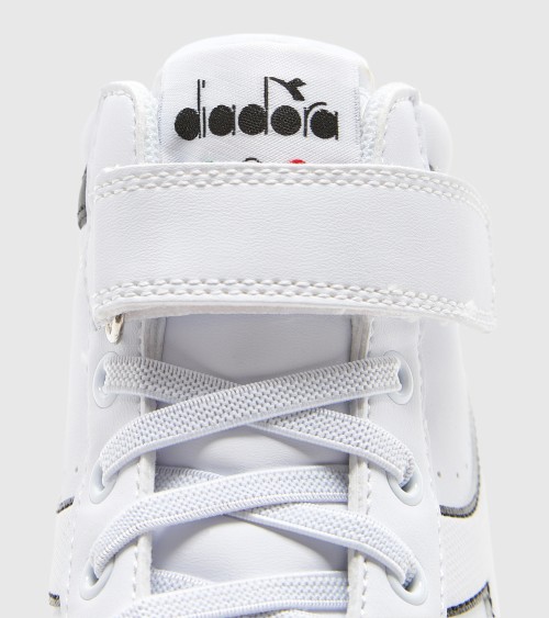 DIADORA GAME P HIGH PS, SNEAKERS A COLLO ALTO UNISEX - BAMBINI, BIANCO/BIANCO/NERO, 28 EU