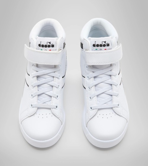 DIADORA GAME P HIGH PS, SNEAKERS A COLLO ALTO UNISEX - BAMBINI, BIANCO/BIANCO/NERO, 28 EU
