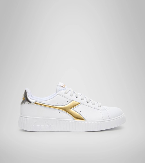DIADORASPORT SNEAKERS DONNA PELLE BIORO 38% BIANCO ORO