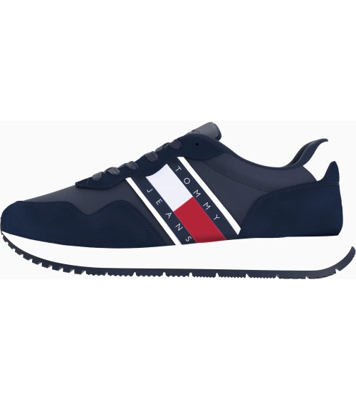 Tommy Jeans Sneakers Runner Uomo Bianche - Pelle Scamosciata