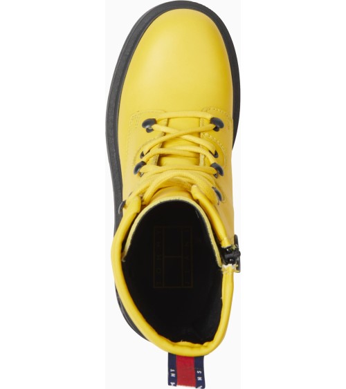 Tommy Jeans Kampfstiefel Gelb Leder Damen 37 EU