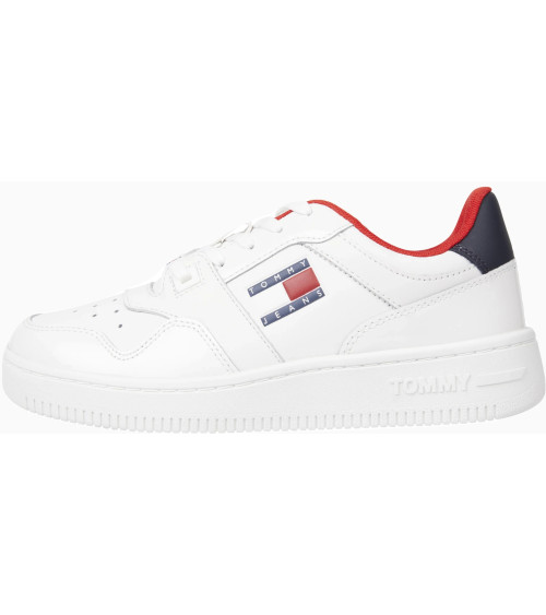 Tommy Hilfiger Jeans Sneakers Stile Retro Basket da Donna Bianche