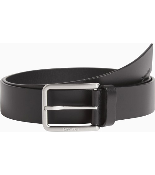 Cintura Uomo Pelle Nera Calvin Klein Elegante Warmth 35MM