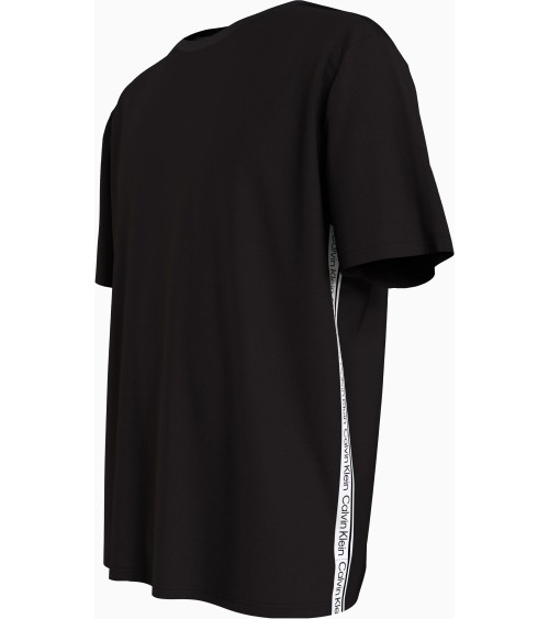 **Titre Meta SEO :** T-shirt CK blanc, logo sur le côté