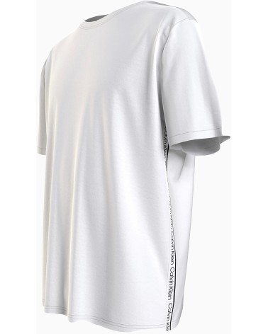 **Titre Meta SEO :** T-shirt CK blanc, logo sur le côté