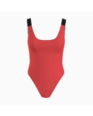 Meta Title: Calvin Klein Scoop Back Einteiler in leuchtendem Rot