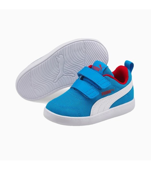 PUMA COURTFLEX V2 MESH V INF, MOCASSINO RAGAZZI, BLU, 23 EU