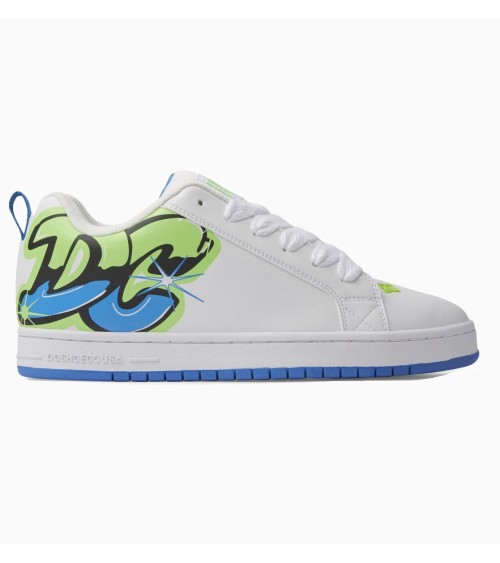 DC SHOES COURT GRAFFIK - WHITE/LIME/TURQUOISE