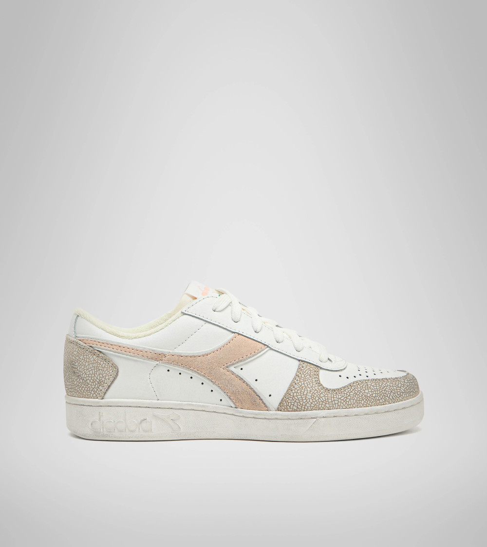 DIADORA SCARPE SNEKERS LIFESTYLE SPORTSWEAR MAGIC BASKET LOW ICONA WN DONNA C9470 WHITE PASTEL ROSE TAN 36.5 EU