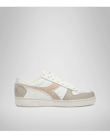 DIADORA SCARPE SNEKERS LIFESTYLE SPORTSWEAR MAGIC BASKET LOW ICONA WN DONNA C9470 WHITE PASTEL ROSE TAN 36.5 EU