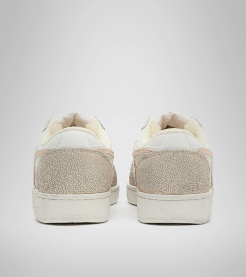 DIADORA SCARPE SNEKERS LIFESTYLE SPORTSWEAR MAGIC BASKET LOW ICONA WN DONNA C9470 WHITE PASTEL ROSE TAN 36.5 EU