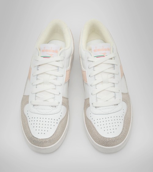 DIADORA SCARPE SNEKERS LIFESTYLE SPORTSWEAR MAGIC BASKET LOW ICONA WN DONNA C9470 WHITE PASTEL ROSE TAN 36.5 EU