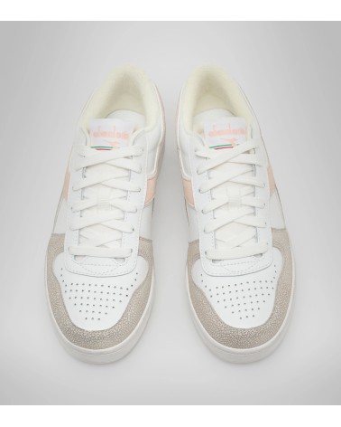 DIADORA SCARPE SNEKERS LIFESTYLE SPORTSWEAR MAGIC BASKET LOW ICONA WN DONNA C9470 WHITE PASTEL ROSE TAN 36.5 EU