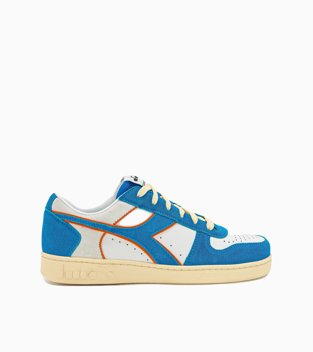 DIADORA MAGIC BASKET LOW SUEDE LEATHER, SCARPE DA GINNASTICA UNISEX-ADULTO, ROYAL/WHITE, 45.5 EU
