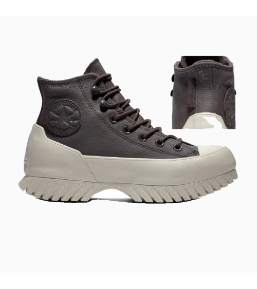 CONVERSE CHUCK TAYLOR SNEAKERS DONNA LUGGED 2.0 IN PELLE E GOMMA, SUOLA ALTA