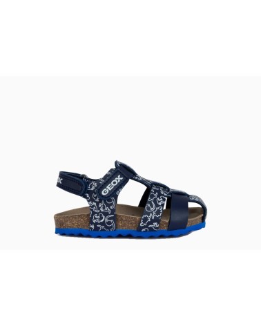 GEOX SANDAL CHALKI, BIMBO 0-24, NAVY WHITE, 20 EU