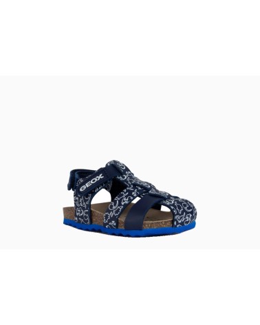 GEOX SANDAL CHALKI, BIMBO 0-24, NAVY WHITE, 20 EU