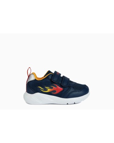 GEOX B SPRINTYE BOY, SCARPE DA GINNASTICA, NAVY YELLOW, 20 EU