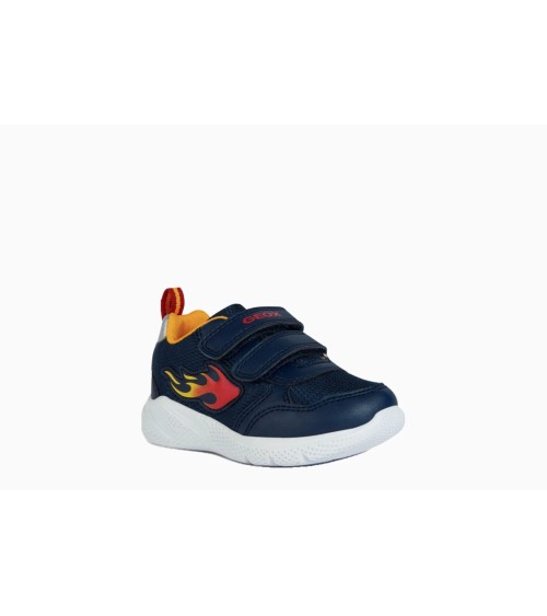 GEOX B SPRINTYE BOY, SCARPE DA GINNASTICA, NAVY YELLOW, 20 EU