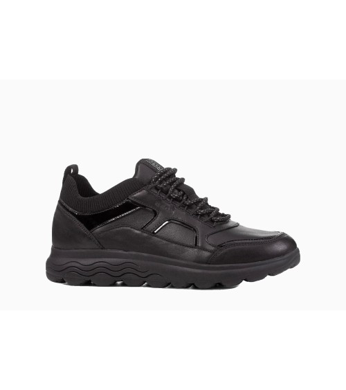 GEOX D SPHERICA C, SNEAKERS DONNA, NERO (BLACK C9999), 36 EU