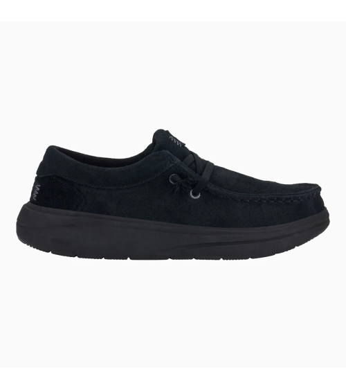 HEY DUDE SNEAKERS DONNA NERO WENDY COMF 42641-001 CAMOSCIO LINGUETTA COLLO E TALLONE IMBOTTITI