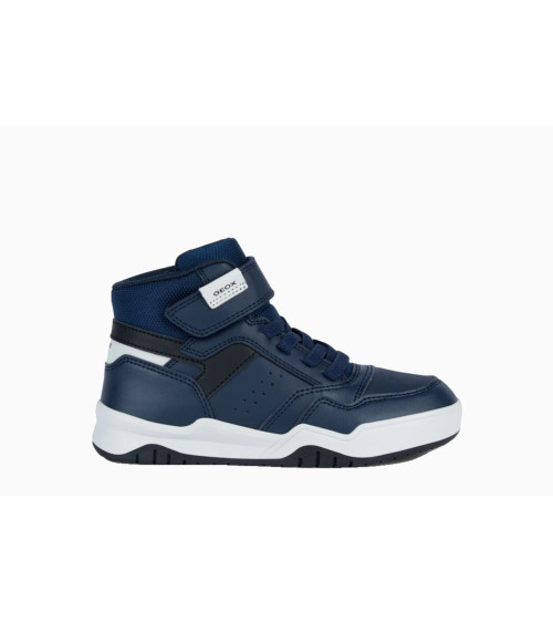 GEOX J PERTH BOY F, SCARPE DA GINNASTICA BAMBINI E RAGAZZI, NAVY LT GREY, 30 EU