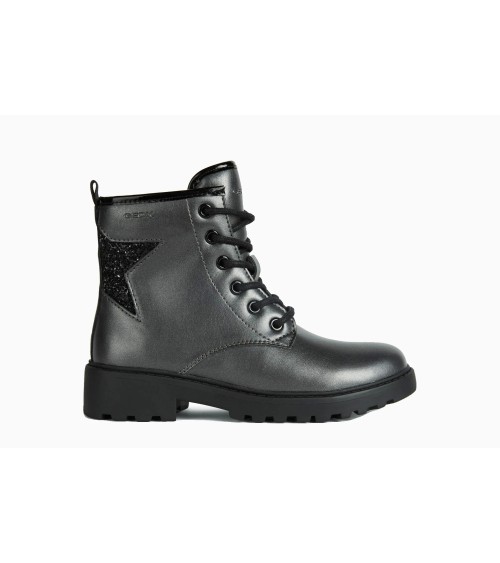 GEOX J CASEY GIRL G, STIVALETTI BAMBINE E RAGAZZE, GRIGIO/NERO (DK GREY/BLACK), 28 EU