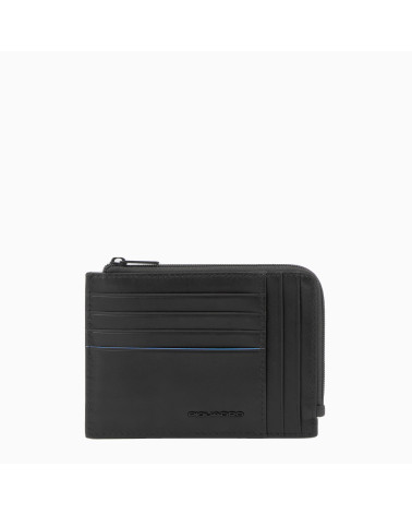 Buy Piquadro Blue Square RFID Leather Card Holder | Official