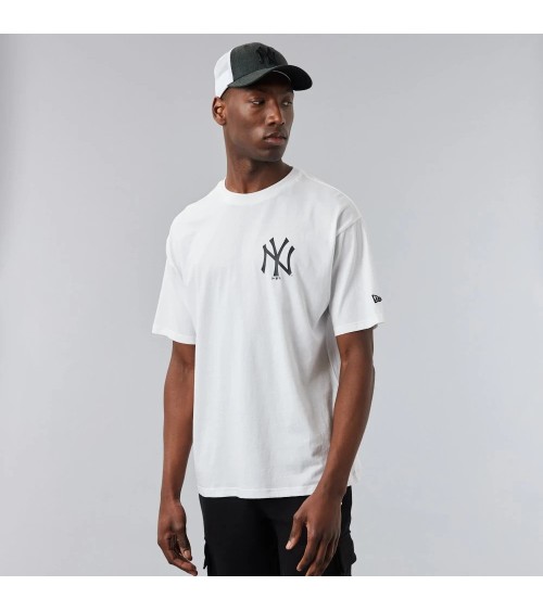 NEW ERA MAGLIETTA DA UOMO MLB BIG LOGO OVERSIZED TEE NEYYAN SFP, BIANCO, XS