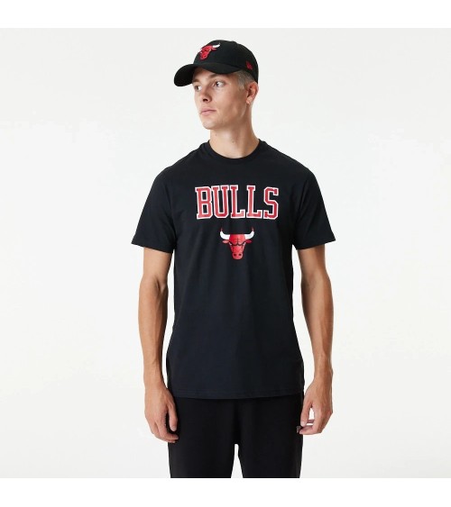 NEW ERA NBA TEAM LOGO TEE CHIBUL BLKFDR MAGLIETTA A MANICHE CORTE, NERO, L UOMO