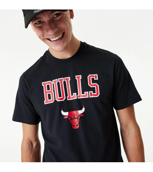 NEW ERA NBA TEAM LOGO TEE CHIBUL BLKFDR MAGLIETTA A MANICHE CORTE, NERO, L UOMO