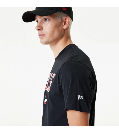 NEW ERA NBA TEAM LOGO TEE CHIBUL BLKFDR MAGLIETTA A MANICHE CORTE, NERO, L UOMO