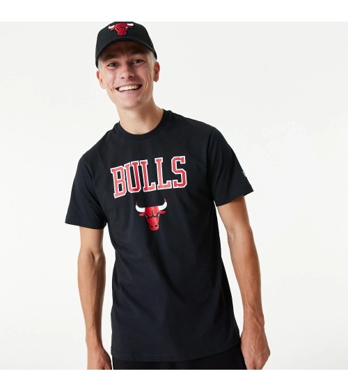 NEW ERA NBA TEAM LOGO TEE CHIBUL BLKFDR MAGLIETTA A MANICHE CORTE, NERO, L UOMO