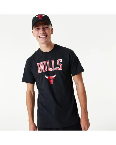 NEW ERA NBA TEAM LOGO TEE CHIBUL BLKFDR MAGLIETTA A MANICHE CORTE, NERO, L UOMO