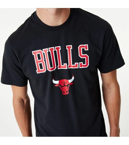 NEW ERA NBA TEAM LOGO TEE CHIBUL BLKFDR MAGLIETTA A MANICHE CORTE, NERO, L UOMO
