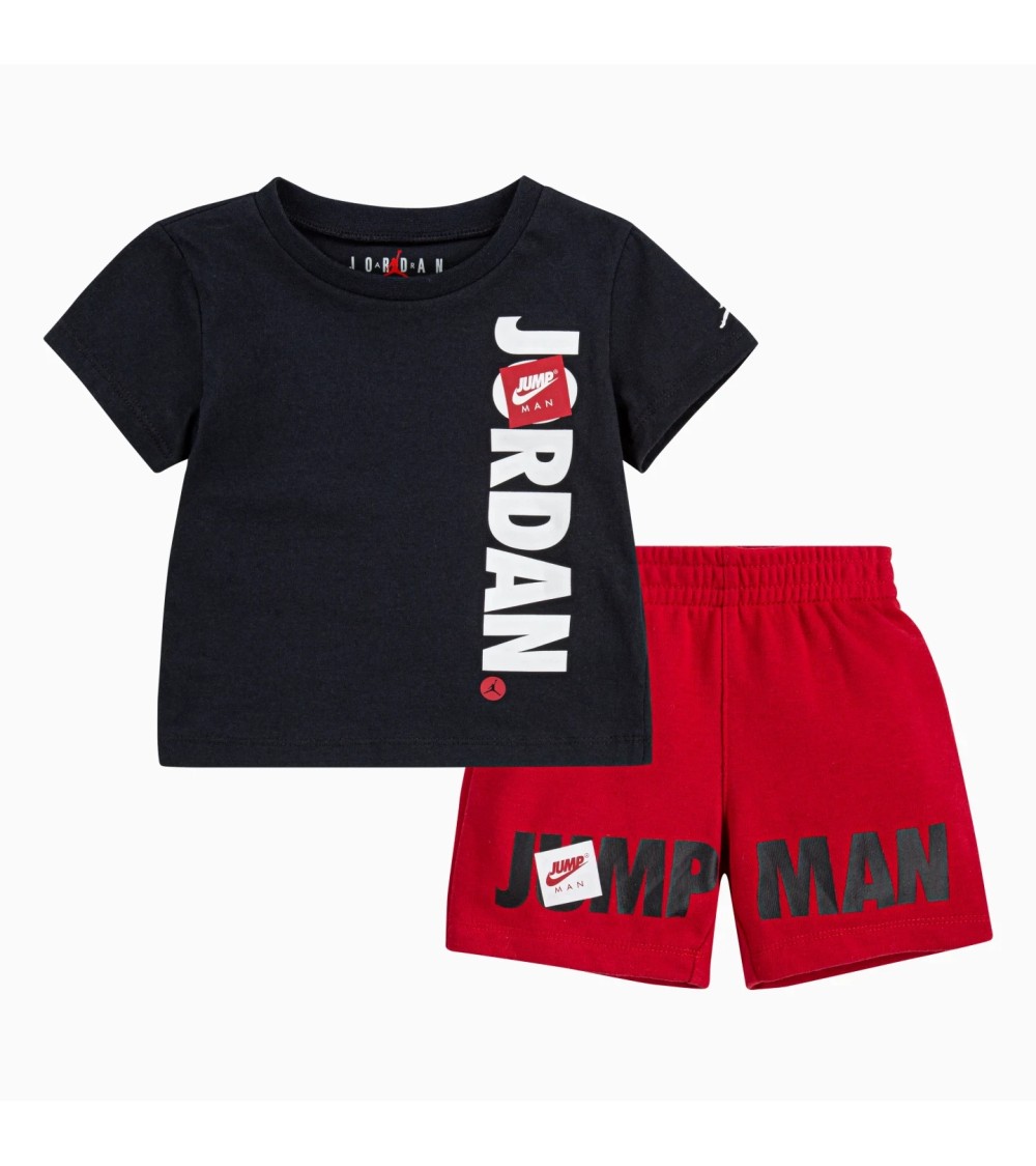 NIKE COMPLETO SET JUMPMAN DA BAMBINO NEROROSSO