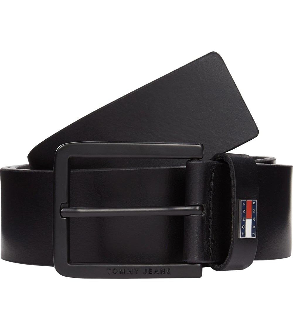 Tommy Hilfiger Cintura Uomo in Pelle Nera TJM Elevated 4.0