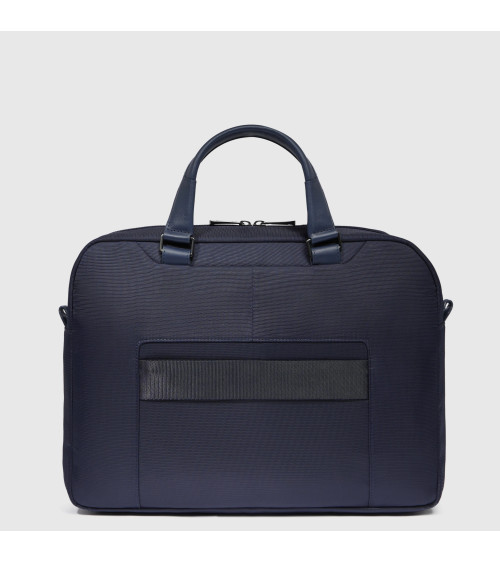 Cartella Piquadro 14" Blu: Tessuto Riciclato e Pelle