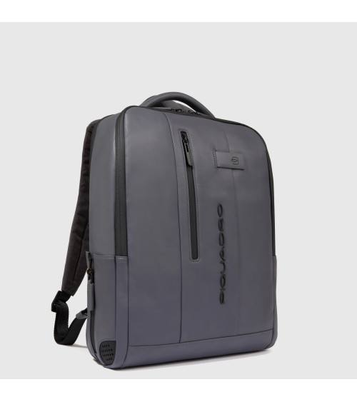 Zaino Piquadro Grigio Pelle Antifurto Porta PC 14"
