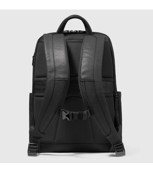 Mochila Piquadro 15,6" Cuero Negro - Ideal Portátil y Trabajo