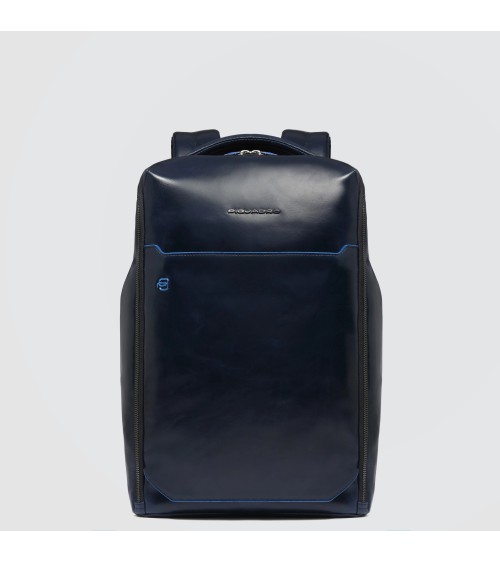Piquadro Leder Rucksack Herren 14" Laptop Tasche Blau