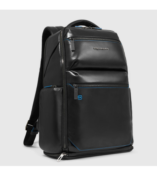Zaino Piquadro Blue Square Pelle Porta PC - Nero/Marrone