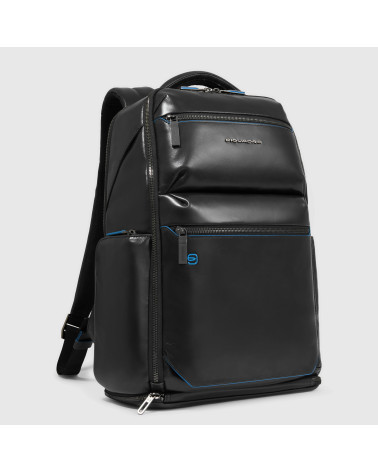 Zaino Piquadro Blue Square Pelle Porta PC - Nero/Marrone