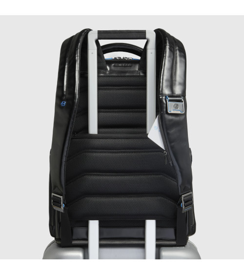 Zaino Piquadro Blue Square Pelle Porta PC - Nero/Marrone