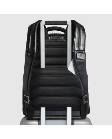 Zaino Piquadro Blue Square Pelle Porta PC - Nero/Marrone