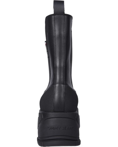 Tommy Hilfiger Chelsea Stiefel Schwarz Plateau Leder