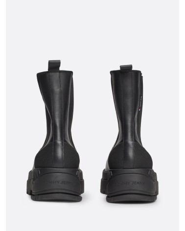 Tommy Hilfiger Chelsea Flatform Boots - Black Leather