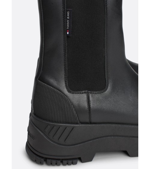 Tommy Hilfiger Chelsea Stiefel Schwarz Plateau Leder