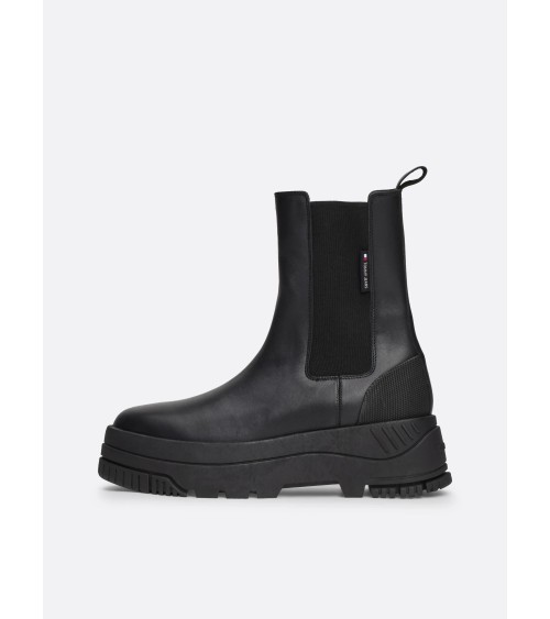 Tommy Hilfiger Chelsea Flatform Noir Femme Cuir