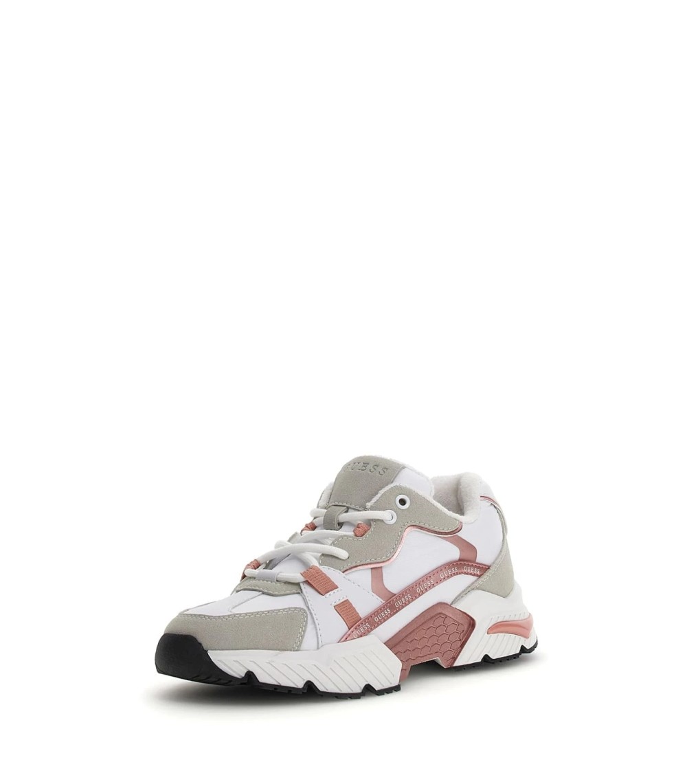 Shop GUESS CARRLI5 White/Pink Sneakers